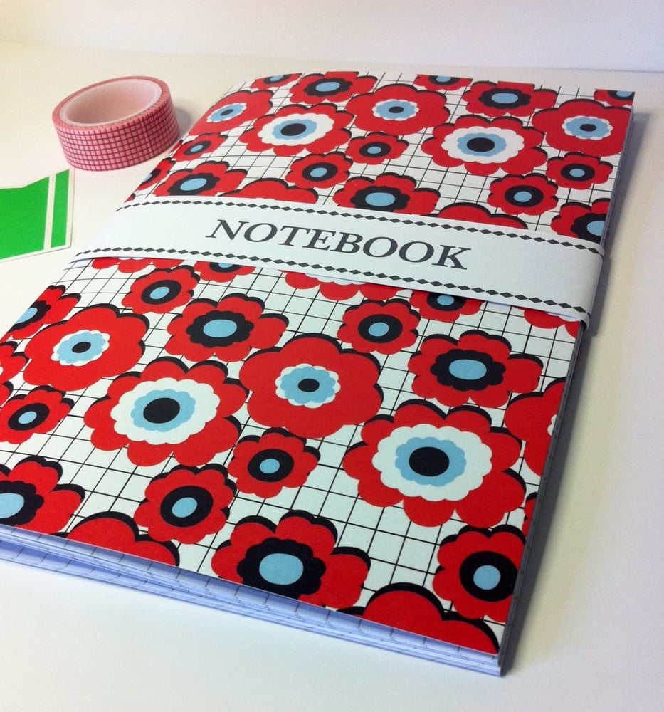 Image of Red flower notebook