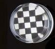 Image of Clear Acrylic Black & White Checkered Saddle Plugs