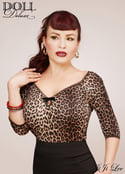 Leopard print keyhole top-