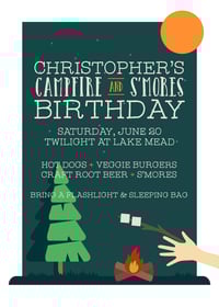 Campfire and S'mores Invitation