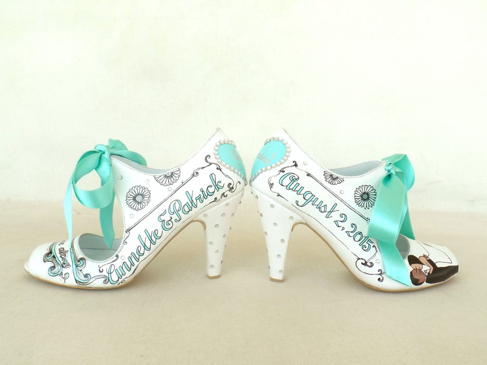 Image of Mint green wedding theme-Customized Wedding Shoes 