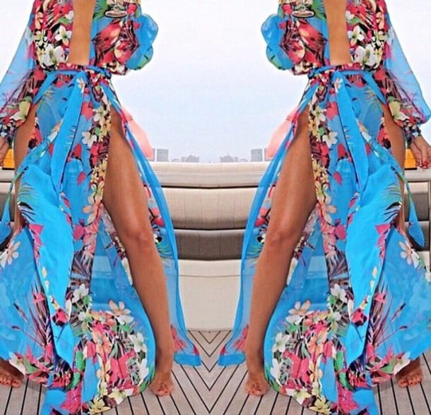 Image of CUTE FLORAL CHIFFON DRESS