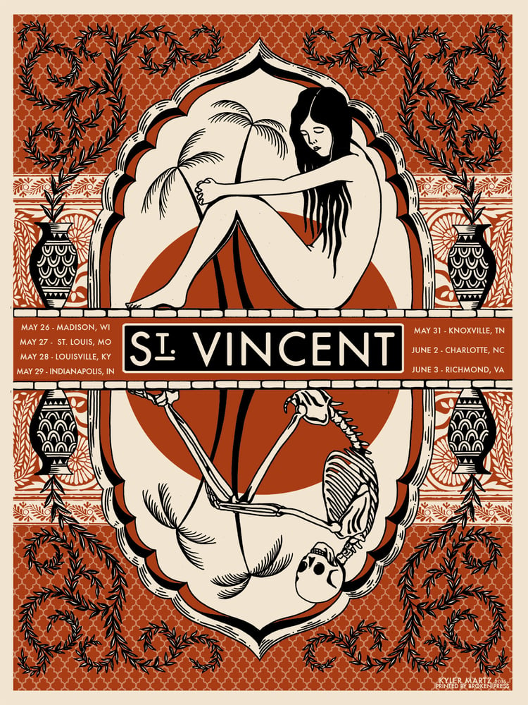 Kyler Martz — St. Vincent Summer Tour Poster