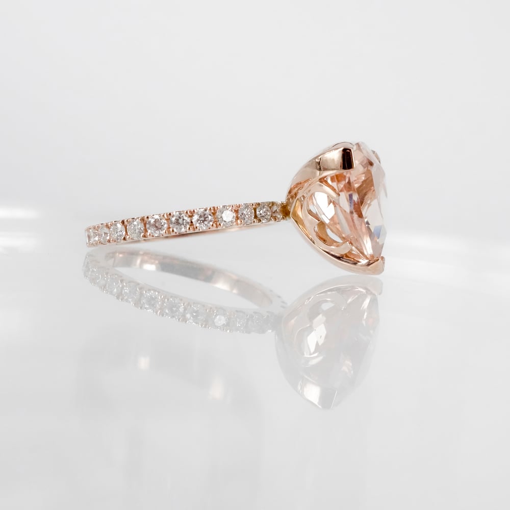 Image of 18ct rose gold Morganite engagement ring