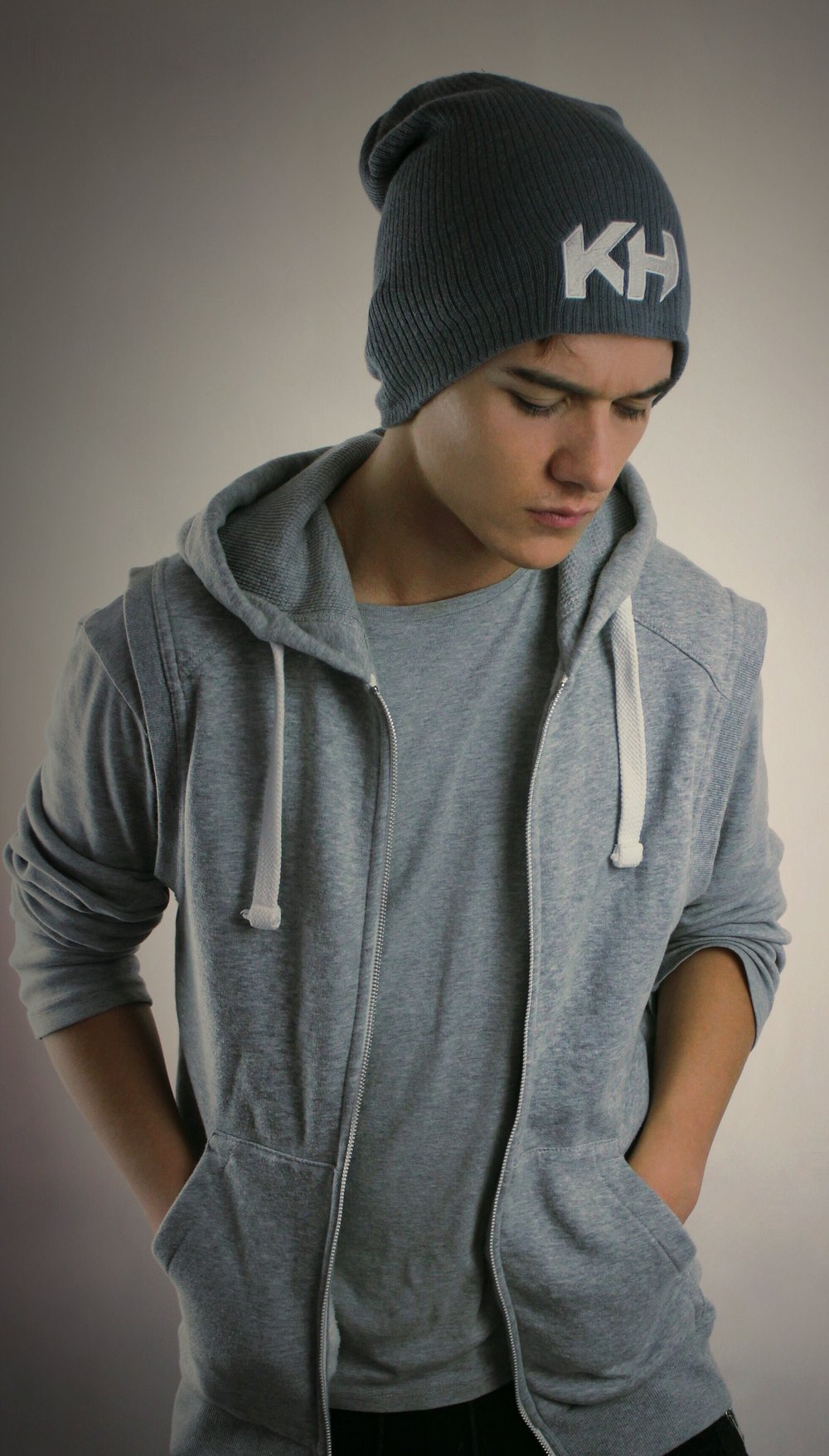 Image of 'KH' Grey Beanie 