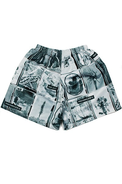 Image of WARPED COLLAGE Shorts - Black and White