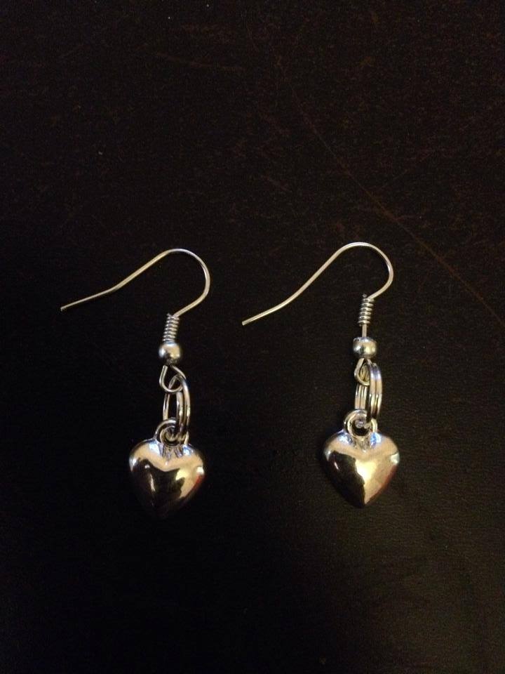 Image of Acrylic Silver heart earrings