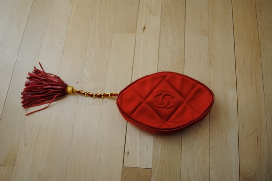 Image of Vintage Chanel Quilted Satin Clutch 
