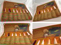 Image 3 of Custom Hand Tooled Leather 7 or 14 Day Straight Razor wall display. Your image/design or idea.