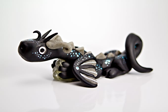 Image of Cinder the Black Guardian Dragon