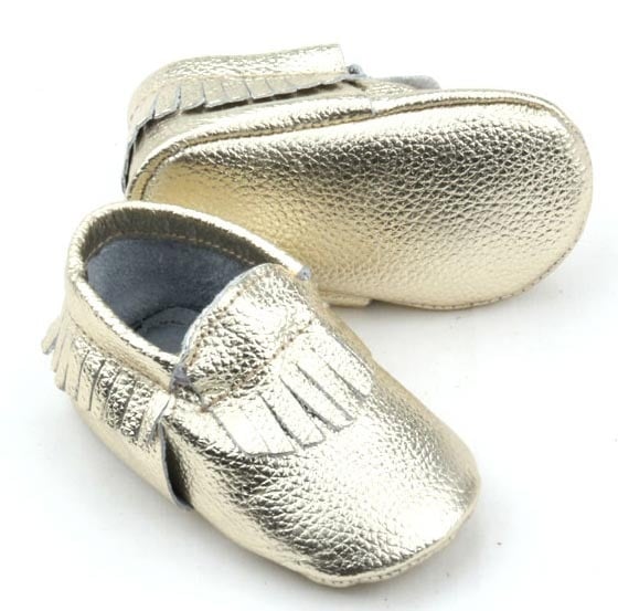 Image of Metallic Gold - Genuine Leather Moccasins