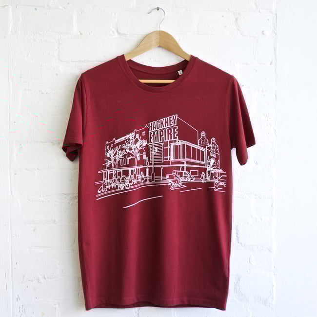 S,XL,XXL Hackney Empire t-shirt in burgundy