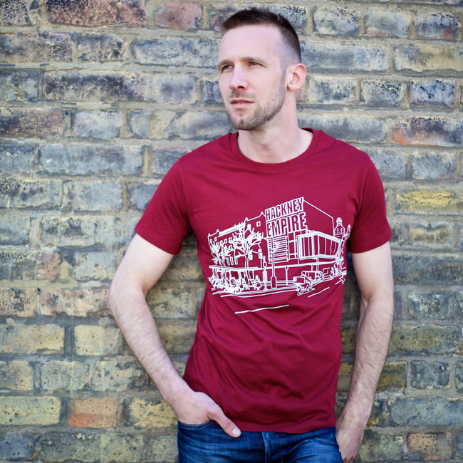 S,XL,XXL Hackney Empire t-shirt in burgundy | Plane Clothing