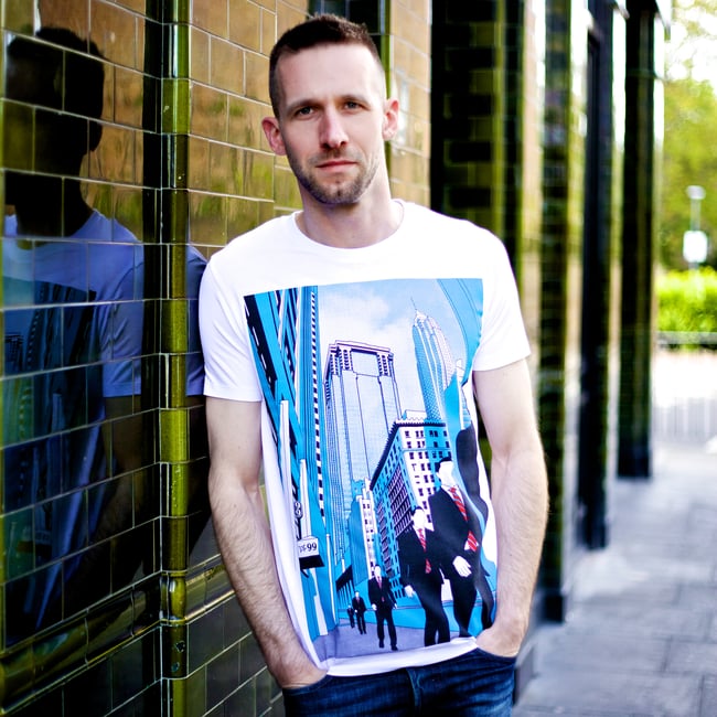 L,XL,XXL Wall St t-shirt in white