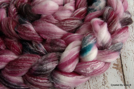 Image of SW Merino/Nylon/Bamboo 'Berry Patchwork' 4 oz