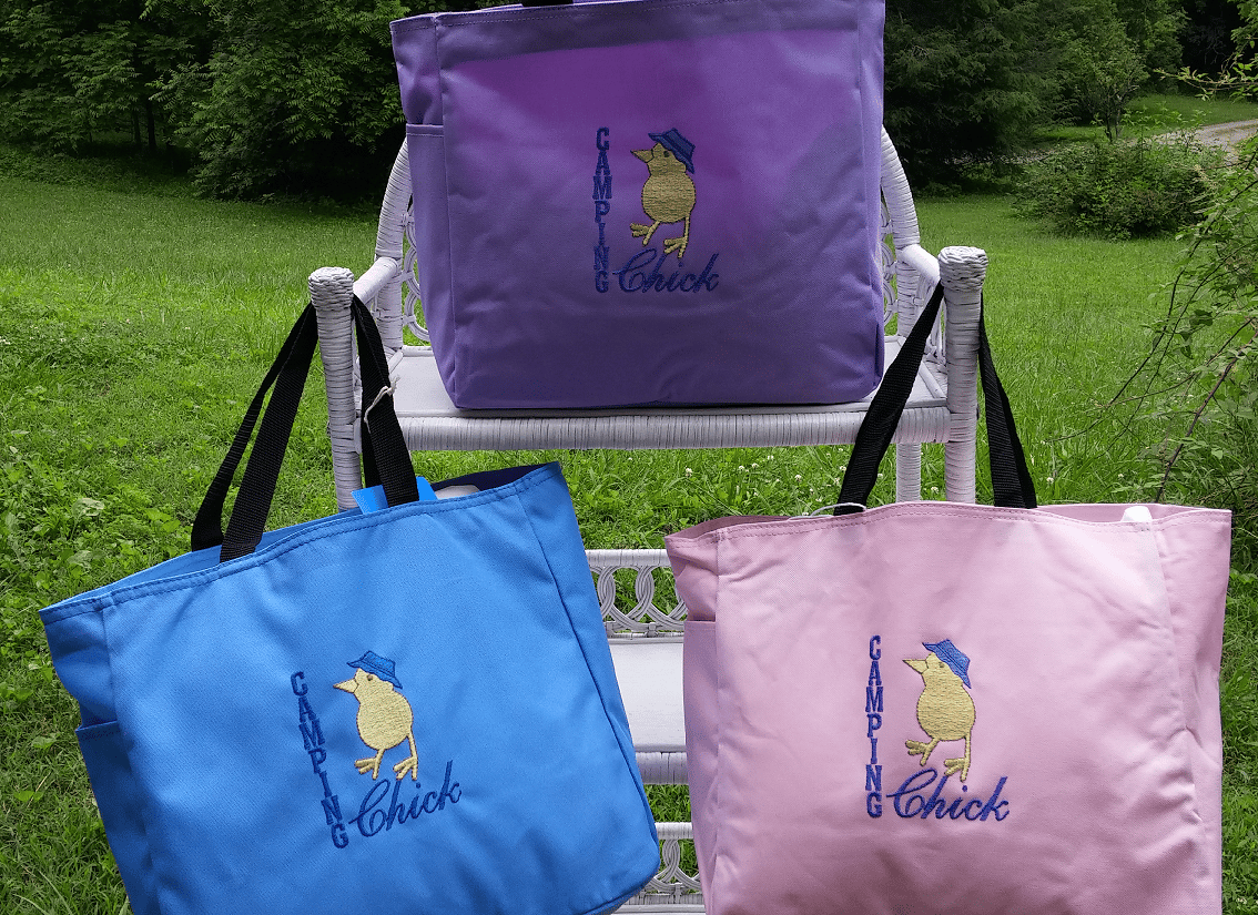 Camping Chick tote bag