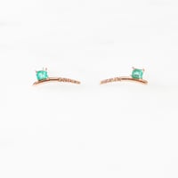 Image 1 of Dewy Orchid Emerald Earring