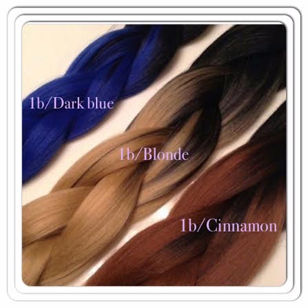 Ombre Braid Hair Alluring 1b Dark Blue Blonde Cinnamon 5 Packs Included