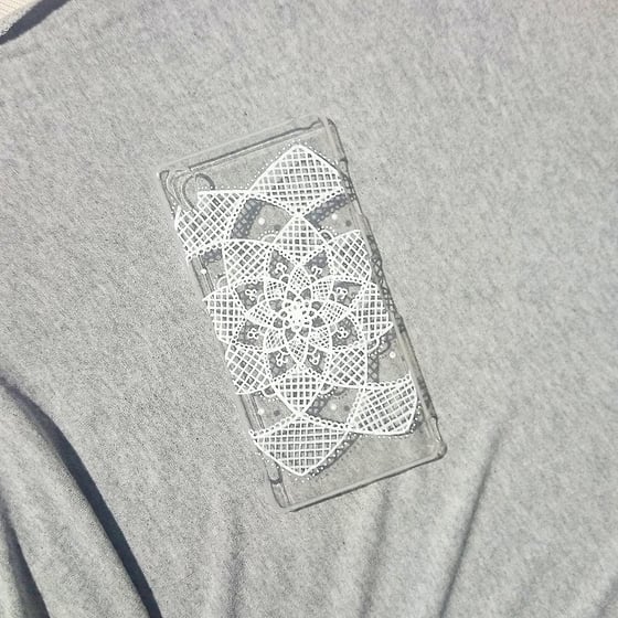 Image of Handpainted White Lace Phone Case
