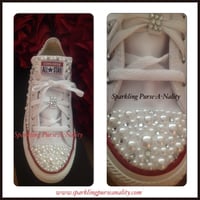 Image 4 of "Sparkling" Rhinestone and Pearl Converse