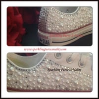 Image 5 of "Sparkling" Rhinestone and Pearl Converse