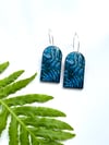 Teal Leaf - Botanical Arch Earring