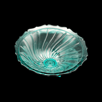 Image 2 of 1930's Jeanette Swirl Ultramarine 3 Toed Candy Dish