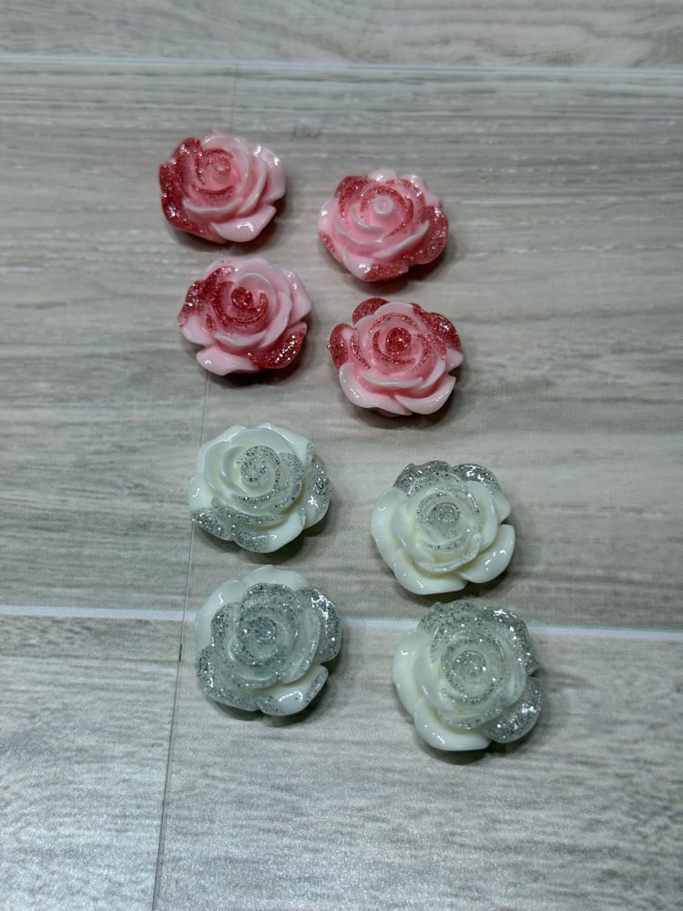 Image of Glitter Rose Cabochons