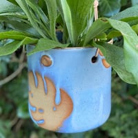 Image 5 of Blue Grey Leaf Resist Hanging Planter