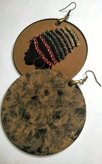 Image 3 of The Color of Black Acrylic Rhinestone Earrings | 3” Hand-Painted Sublimation