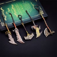 Image 1 of Gaming Weapon Keychain For Men, Metal Mens Ax Hammer Weapons Keychain Pendant, Christmas Gifts For G