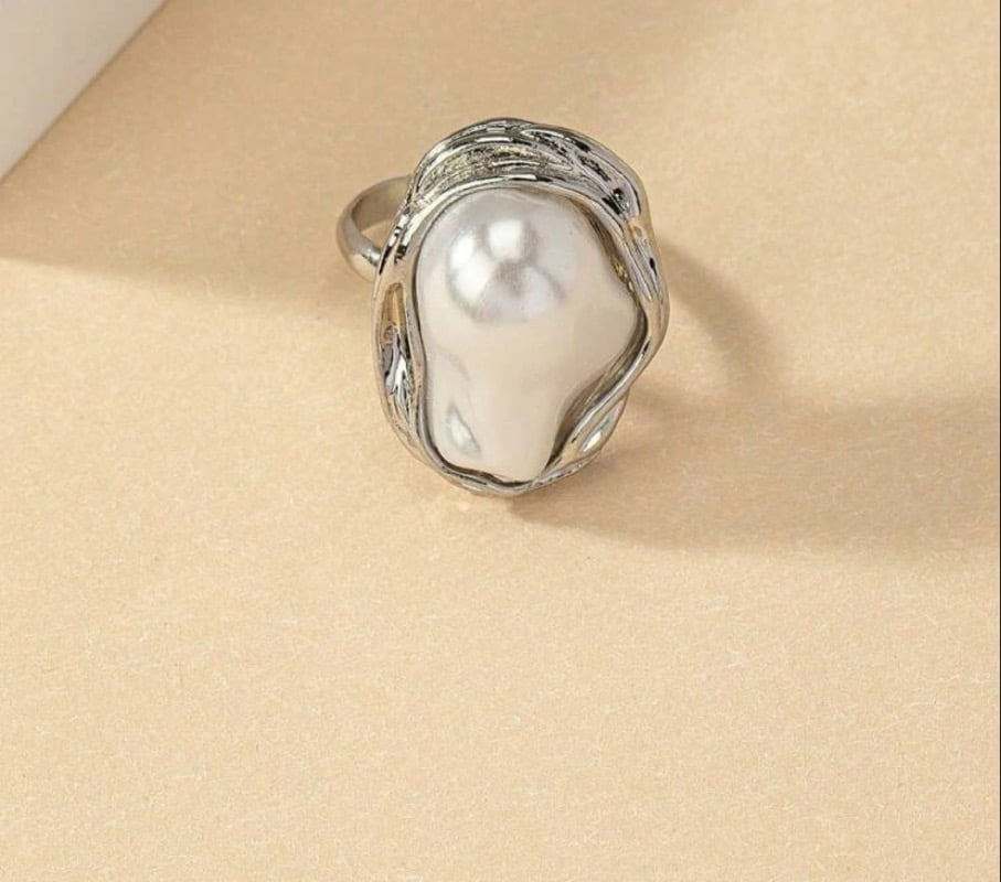 Image of “Faux Pearl Adjustable Ring”