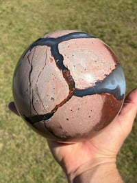 Image 21 of Large Volcano Agate Sphere UV #2112