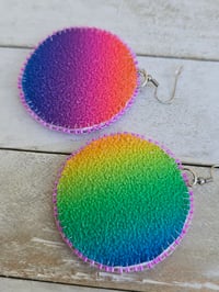 Image 2 of Neon Rainbow Mirror earrings 