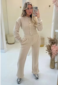 Image 1 of  SNAP BUTTONS CORSET FIT SWEATSHIRT WITH WIDE LEG TROUSER