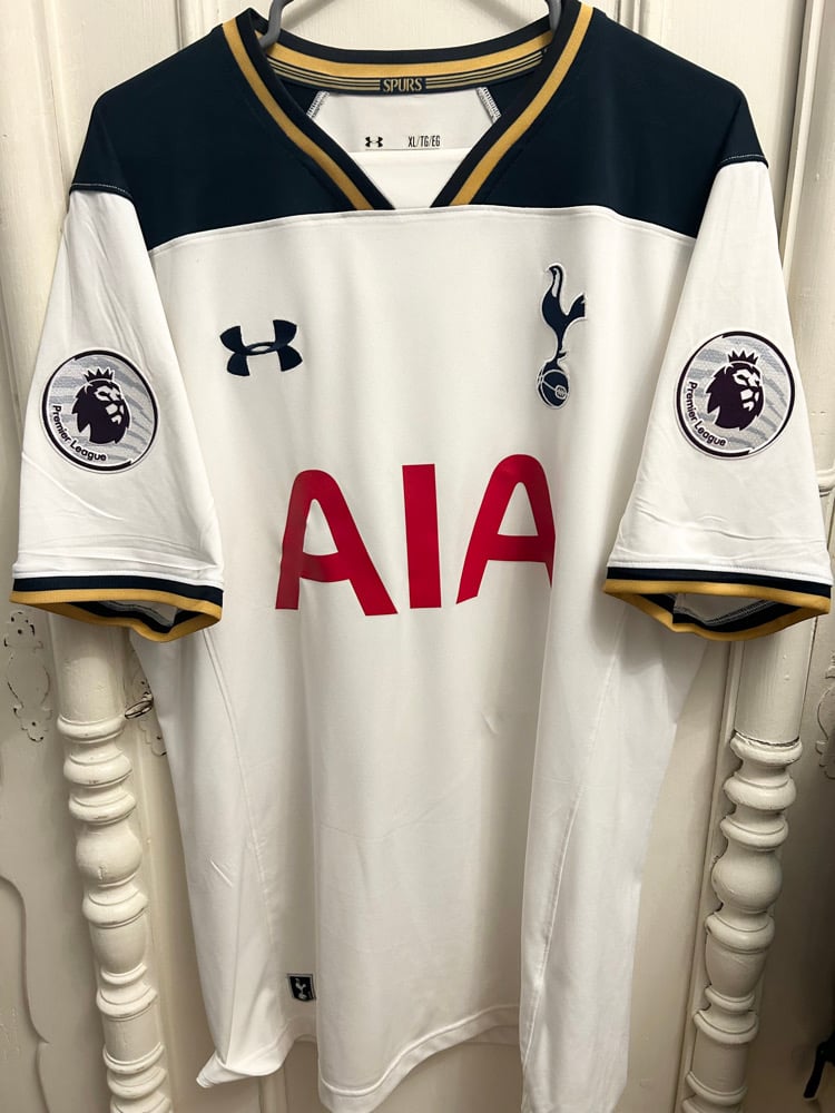 Image of Tottenham Hotspur “DEMBÉLÉ 19” 2016/17 Home Shirt + PL patches, XL