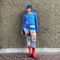 Image 1 of PATCHWORK HOODED DRESS