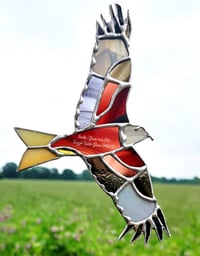 Image 3 of Stained Glass Red Kite Decoration-indoor use only