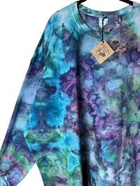 Image 6 of 4XL Unisex Ring Spun Cotton Blend Crew Sweatshirt in Mermaid Watercolor Ice Dye
