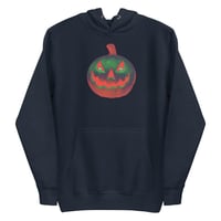 Image 9 of Long Sleeve Hoodie (Adult M/F) - Jack O Lantern Retro Orange Glow