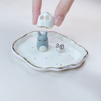 Image 1 of Totoro With Ghost Mask Trinket Dish (4.2 Inches In Length) 