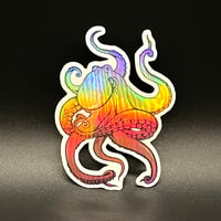 Pink Holo Octopus Sticker