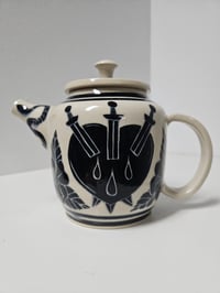 Image 1 of Teapot 5 - Horseshoe, Heart & Swords *SECONDS PIECE*