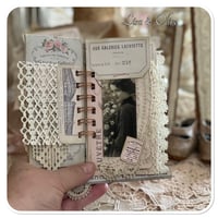 Image 11 of Junk Journal lace samples spool book full of vintage French lace samples