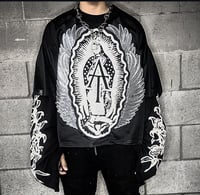 Image 2 of “BLESS FASHION” Double Layer Crop Mesh Shirt 