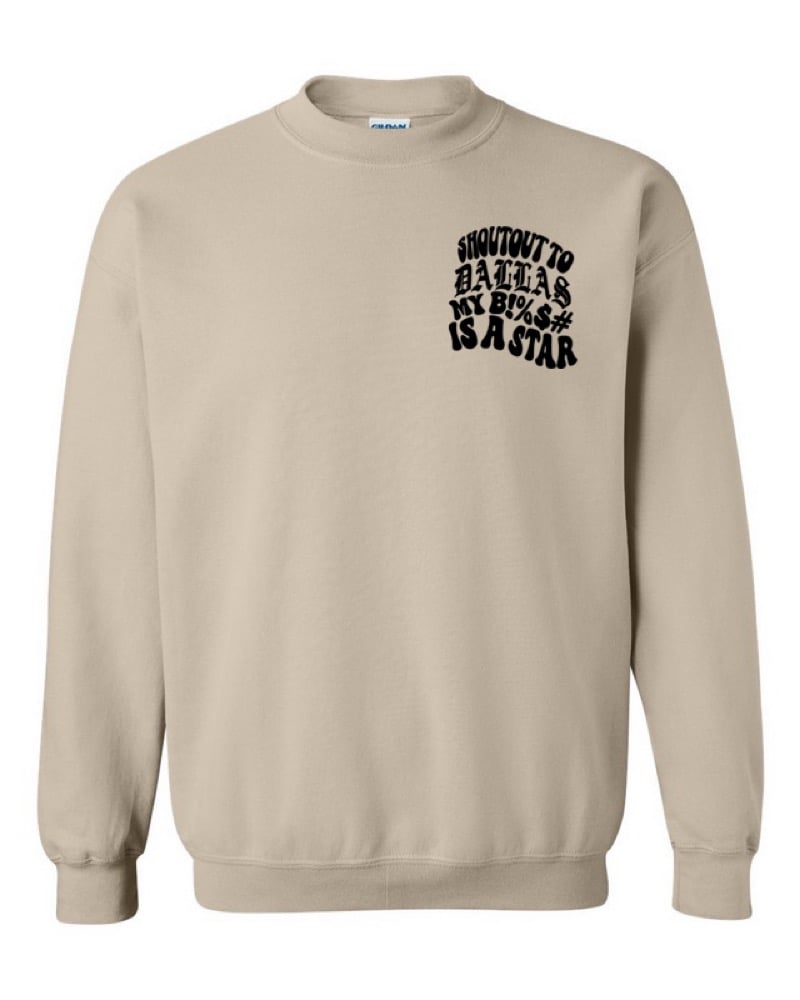 Image of DALLAS STAR CREWNECK (SAND/BLK)