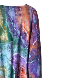Image 6 of XL Unisex Adult Soft Long Sleeve Tee in Earthy Rainbow Geode Ice Dye