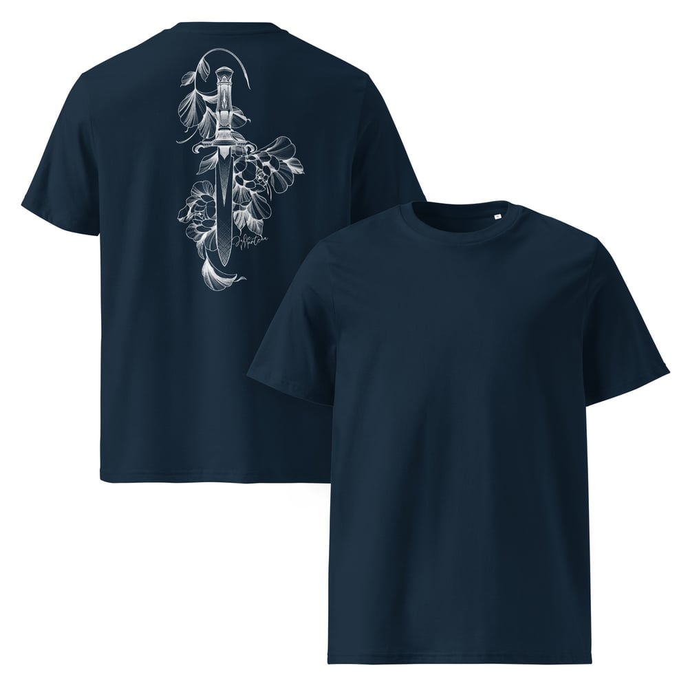 Image of Back Floral Dagger - Unisex organic cotton t-shirt