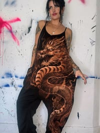 Image 2 of “SPIT FIRE” CUSTOM BLEACH PAINTED BAGGY JUMPER LARGE