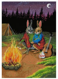 Image 2 of Firelight Full Size Diamond Painting by Hannah Spiegleman 